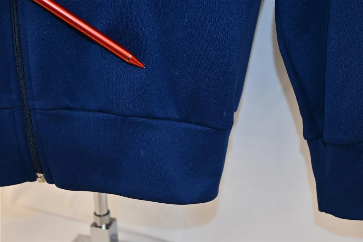 80s Adidas Blue Trefoil Three Stripe Track Jacket Small