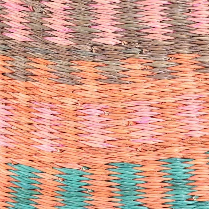 Adult Bike Basket - Peach / Turquoise