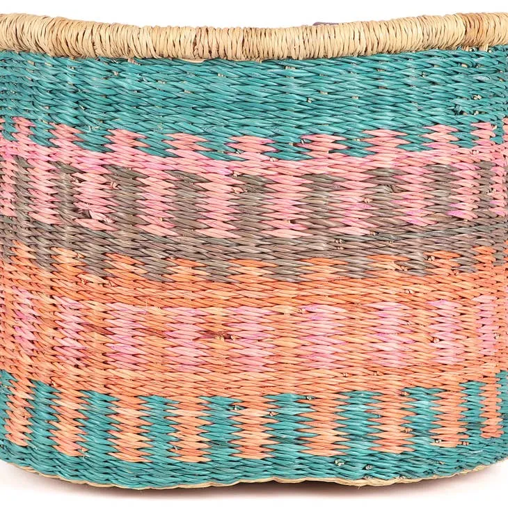 Adult Bike Basket - Peach / Turquoise