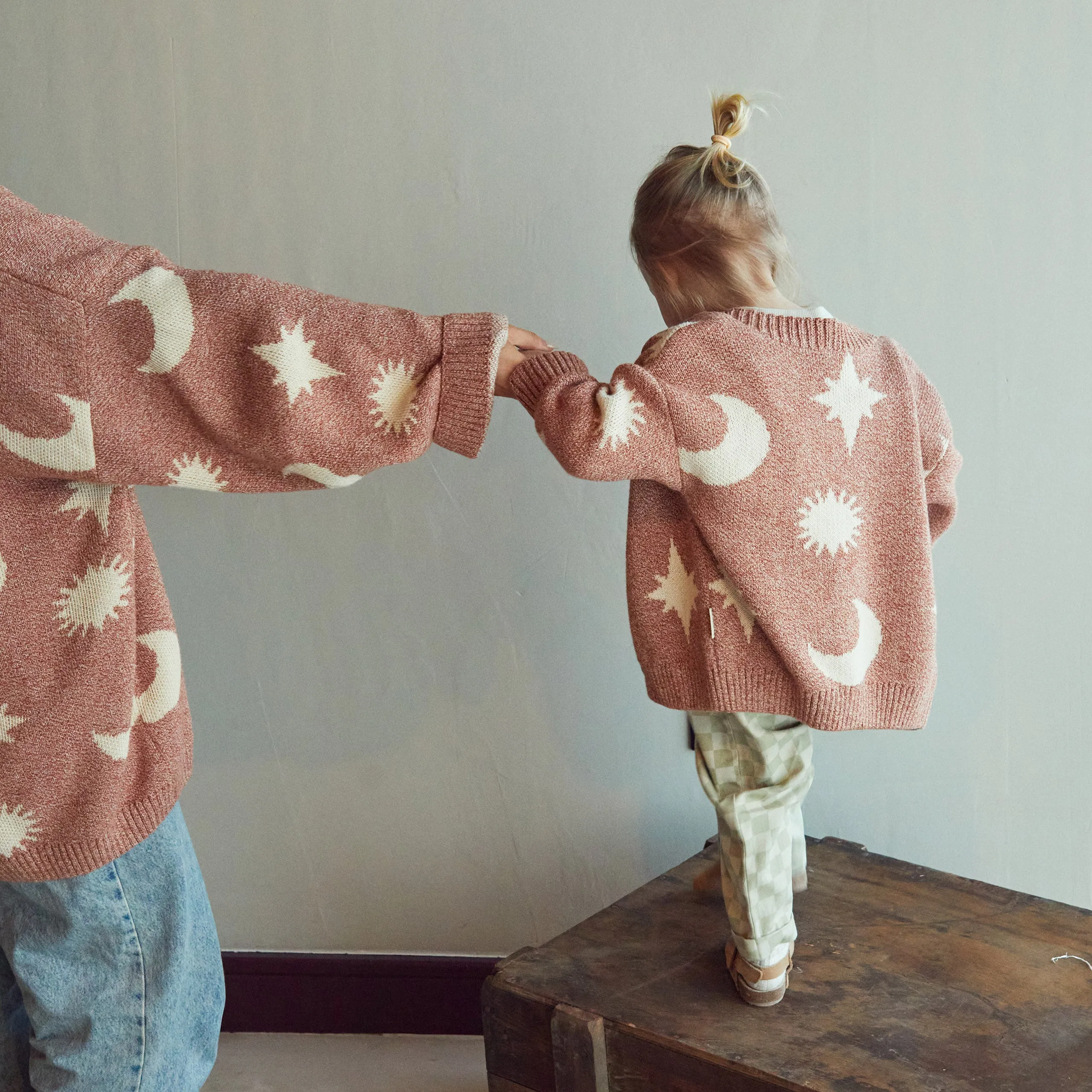 Adult Cardigan Russet Moons Stars