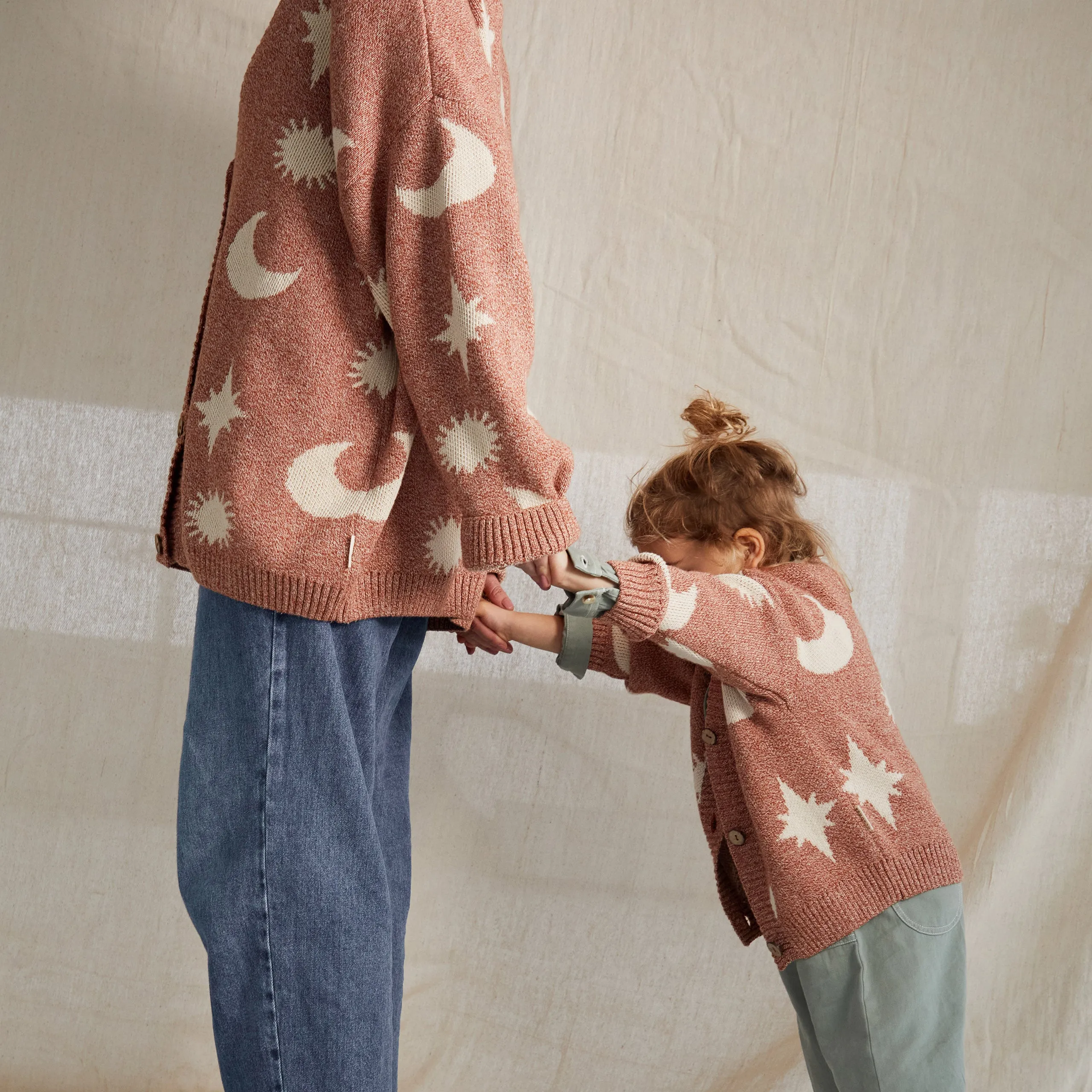Adult Cardigan Russet Moons Stars
