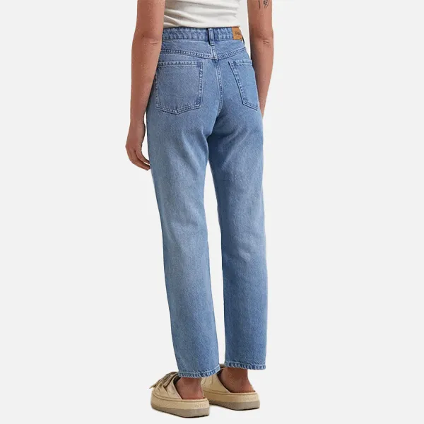 Afends Violet Hemp Denim Straight Leg Jeans - Worn Blue