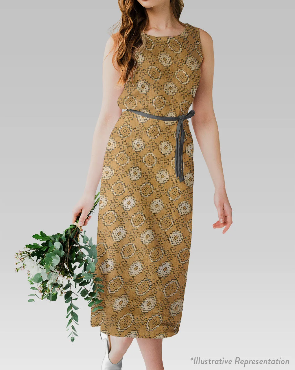 Akola Hand Block Mercerized Slub Chanderi Fabric