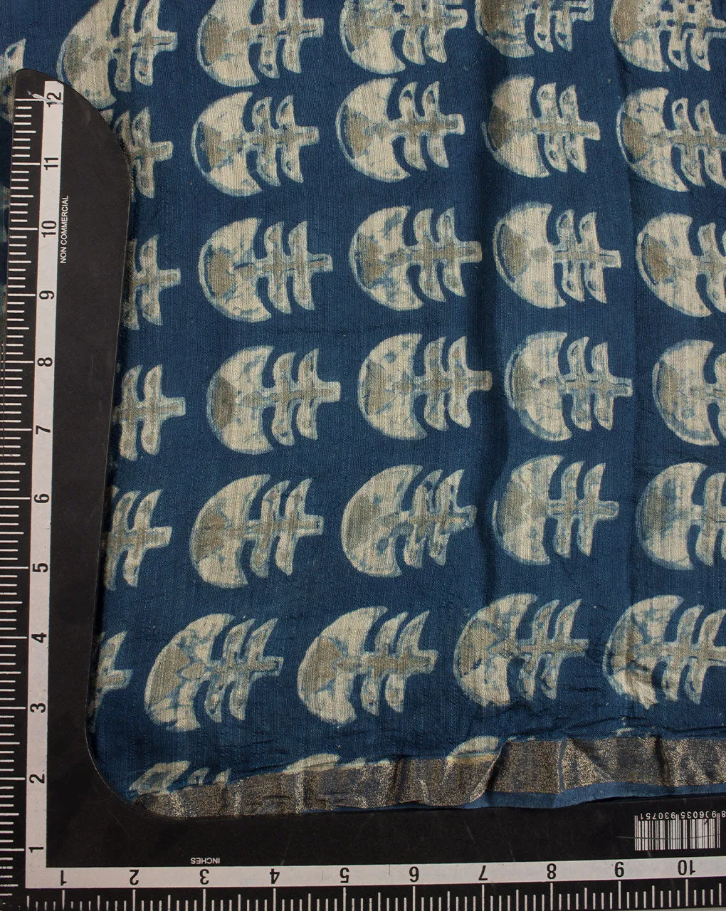 Akola Hand Block Mercerized Slub Chanderi Fabric