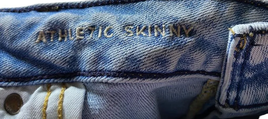American Eagle Men's AirFlex  Slim Patched Distressed Jeans Blue (Size: 44 x 32)