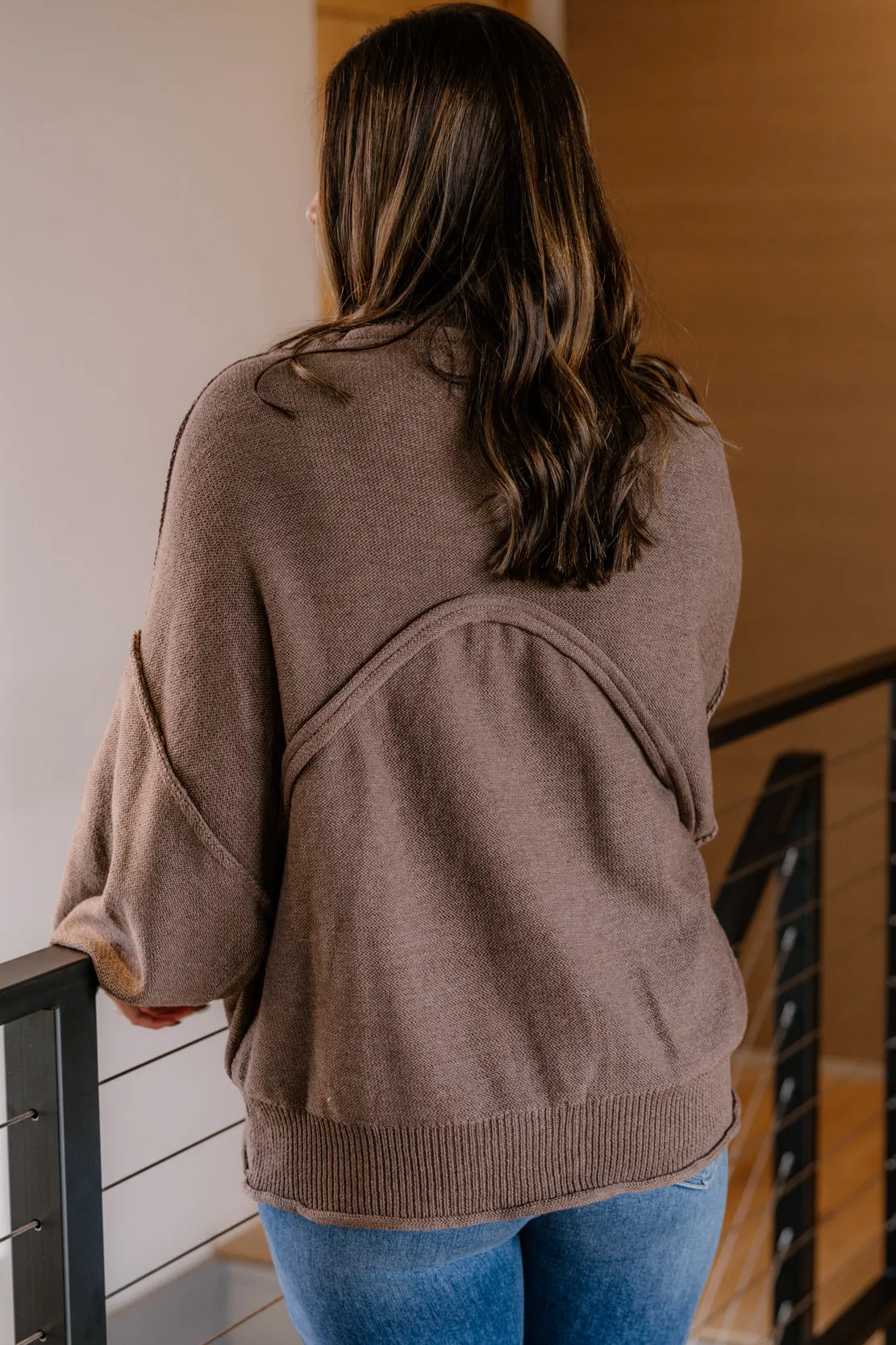 Ariella Round Neck Sweater | Choco Wood