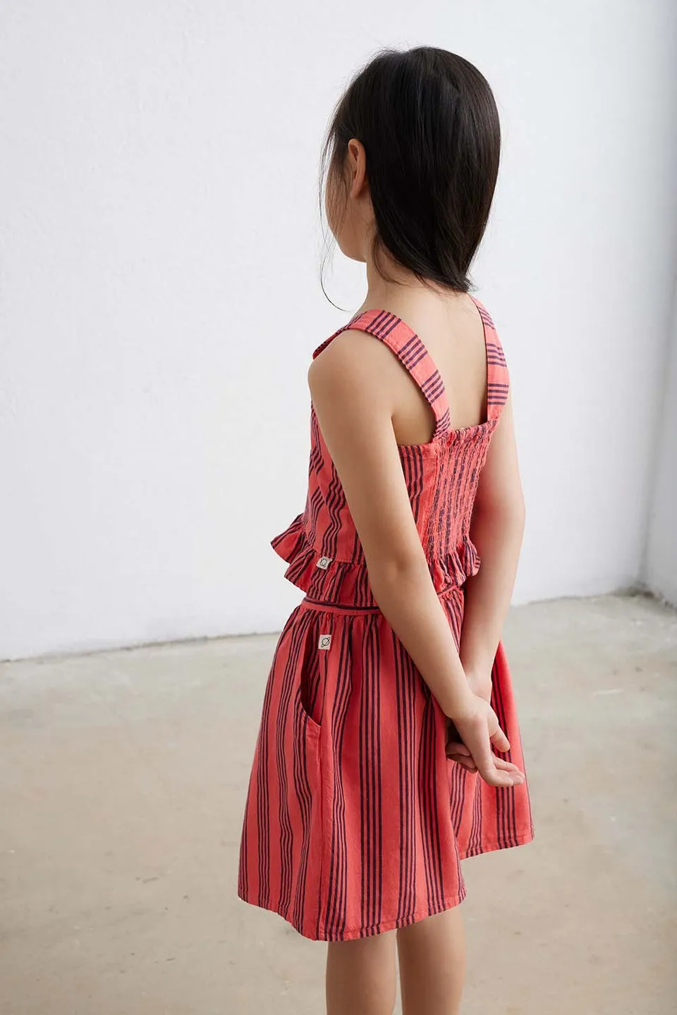 Blue Vintage Stripes Top (model shown in red)