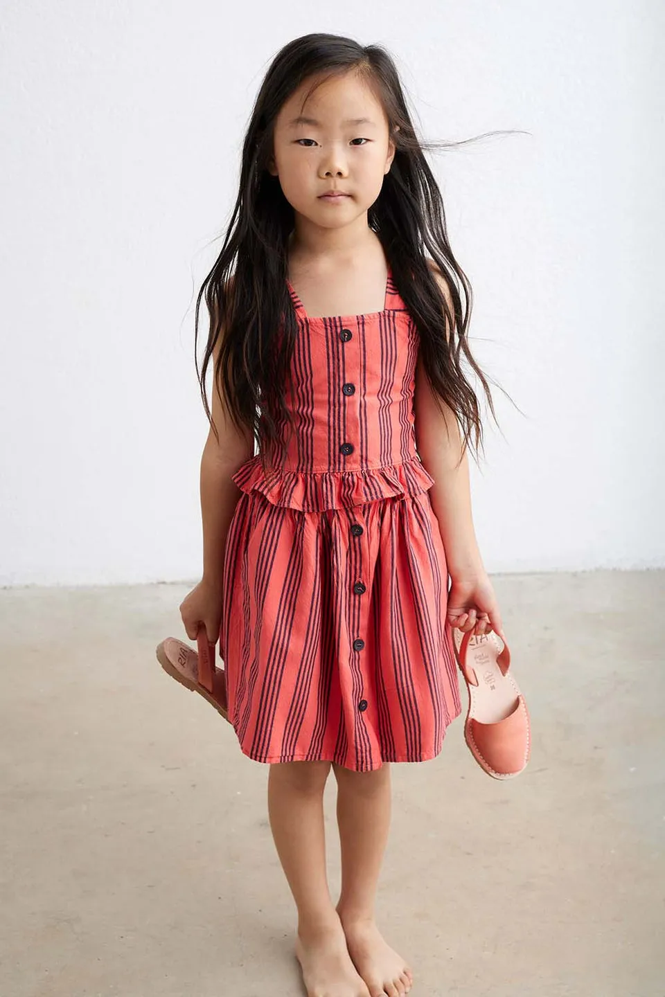 Blue Vintage Stripes Top (model shown in red)