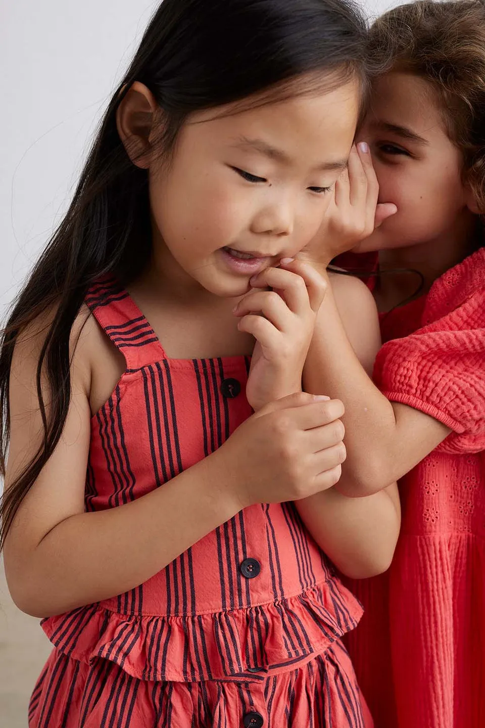 Blue Vintage Stripes Top (model shown in red)