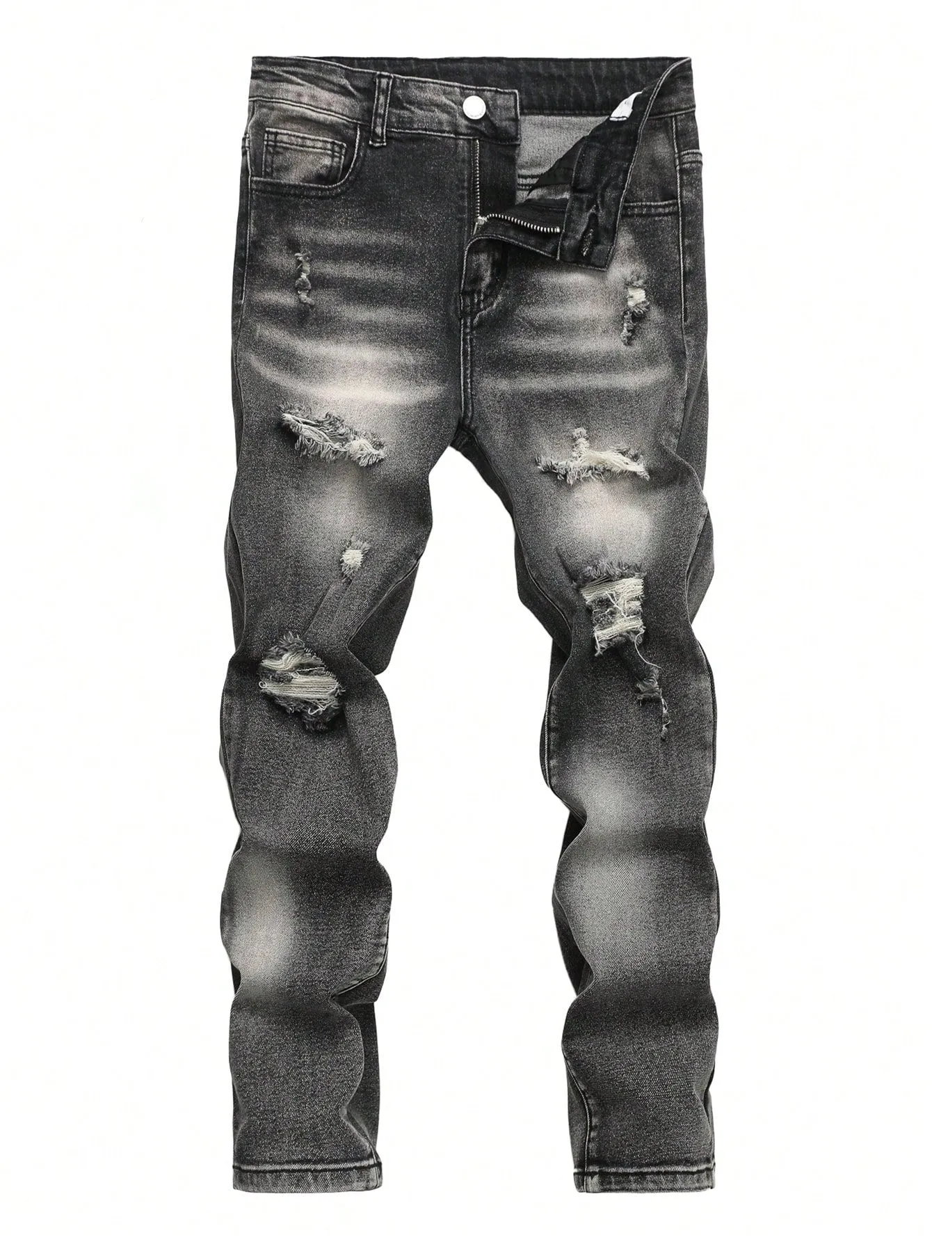 Boy's Ripped Bleach Wash Jeans