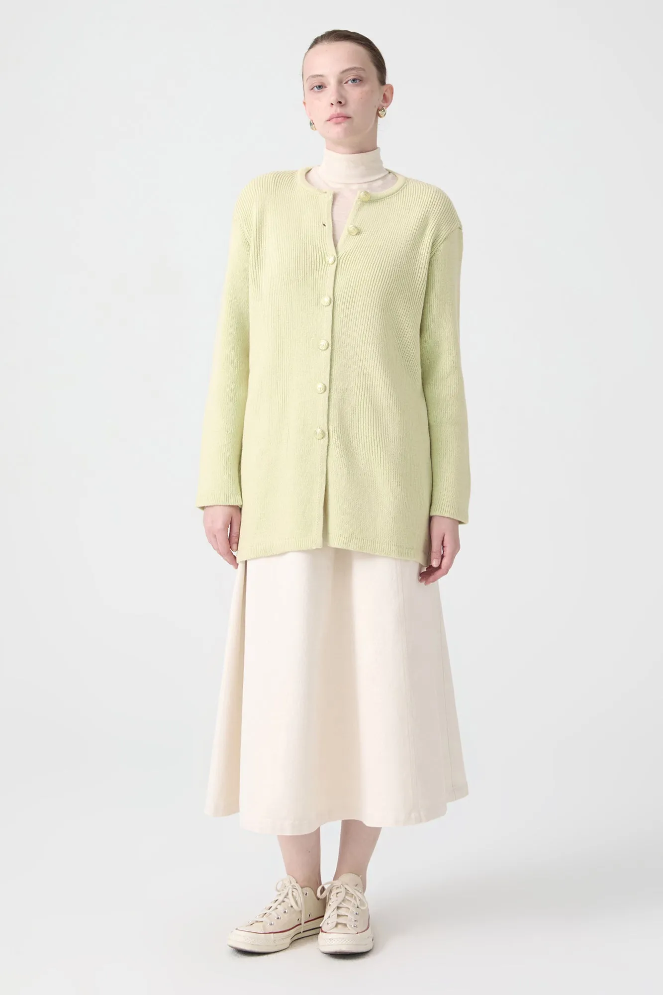 BUTTONED LONG CARDIGAN