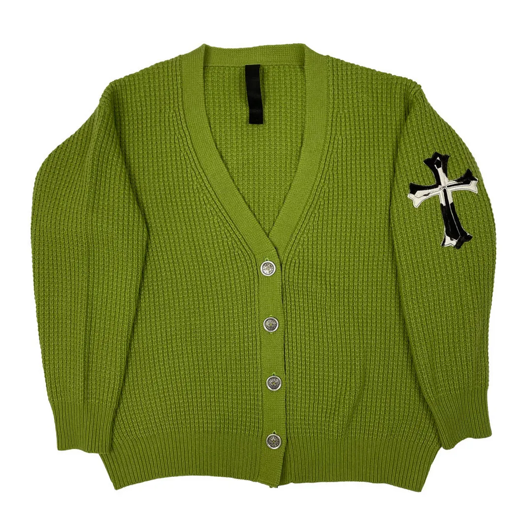 Cashmere 'Hit & Run' Zebra Cross Patch Cardigan
