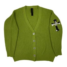 Cashmere 'Hit & Run' Zebra Cross Patch Cardigan