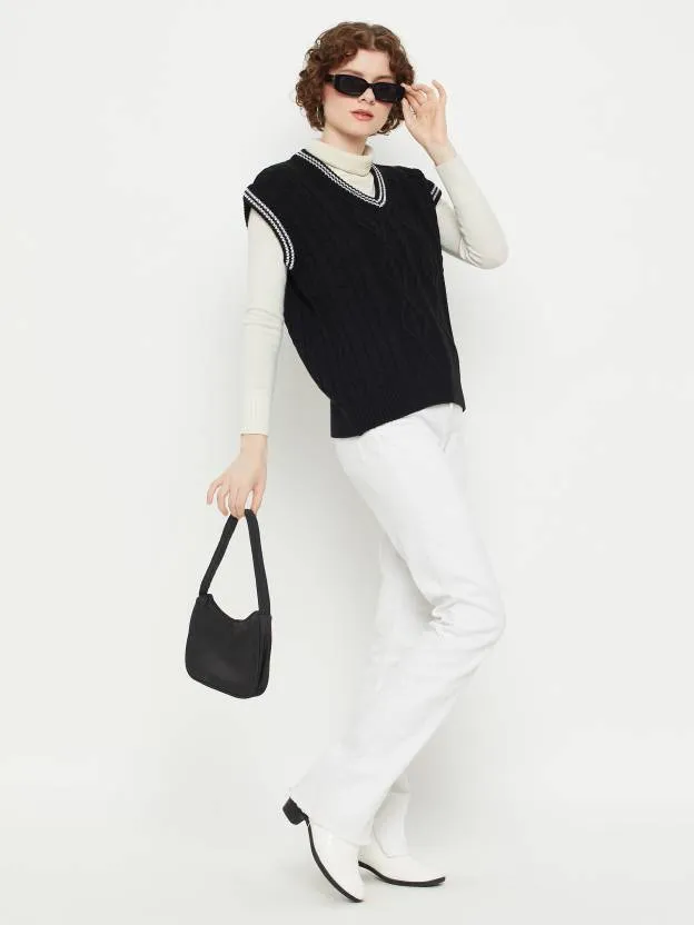 Classic Black Sleeveless Sweater