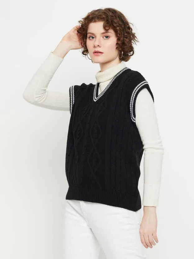 Classic Black Sleeveless Sweater