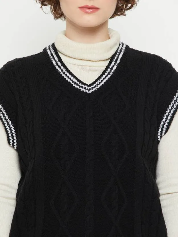 Classic Black Sleeveless Sweater