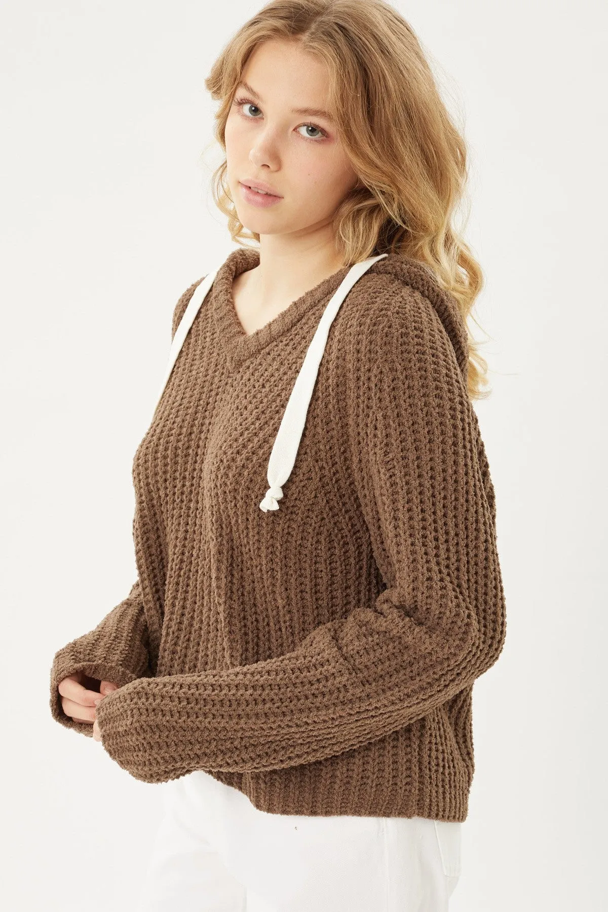 Coco Brown Casual Long Sleeve Pullover Hoodie Sweater Top_