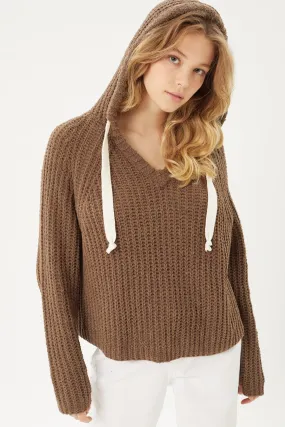 Coco Brown Casual Long Sleeve Pullover Hoodie Sweater Top_