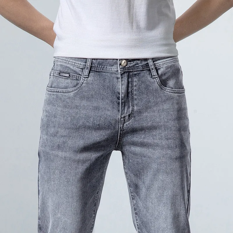 Cotton Denim Slim Fit Pants