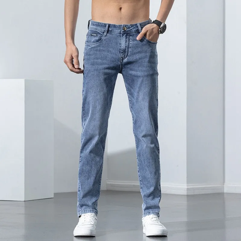 Cotton Denim Slim Fit Pants