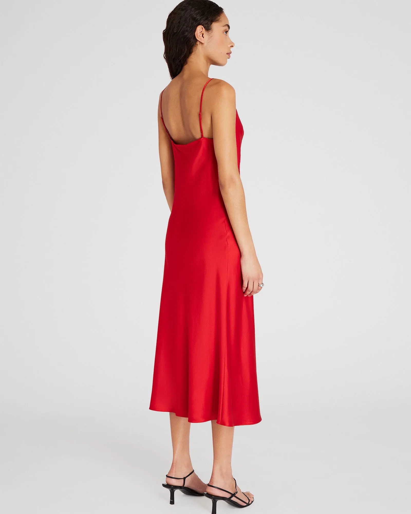 Cowl Neck Silk Midi Dress