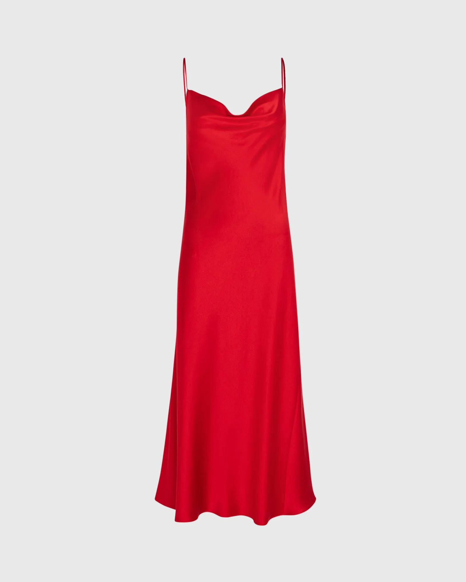 Cowl Neck Silk Midi Dress
