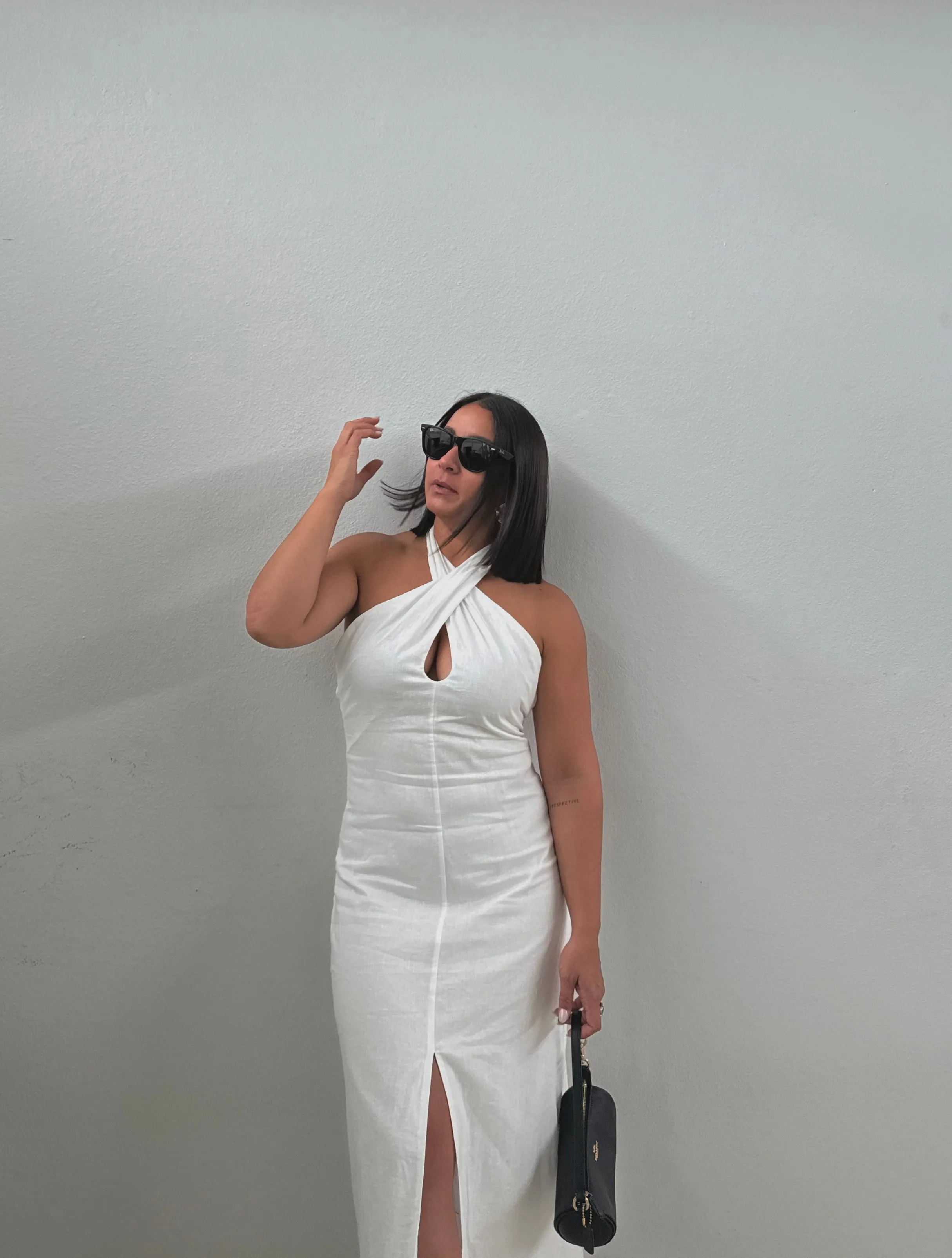 Criss Cross Halter Neck Dress