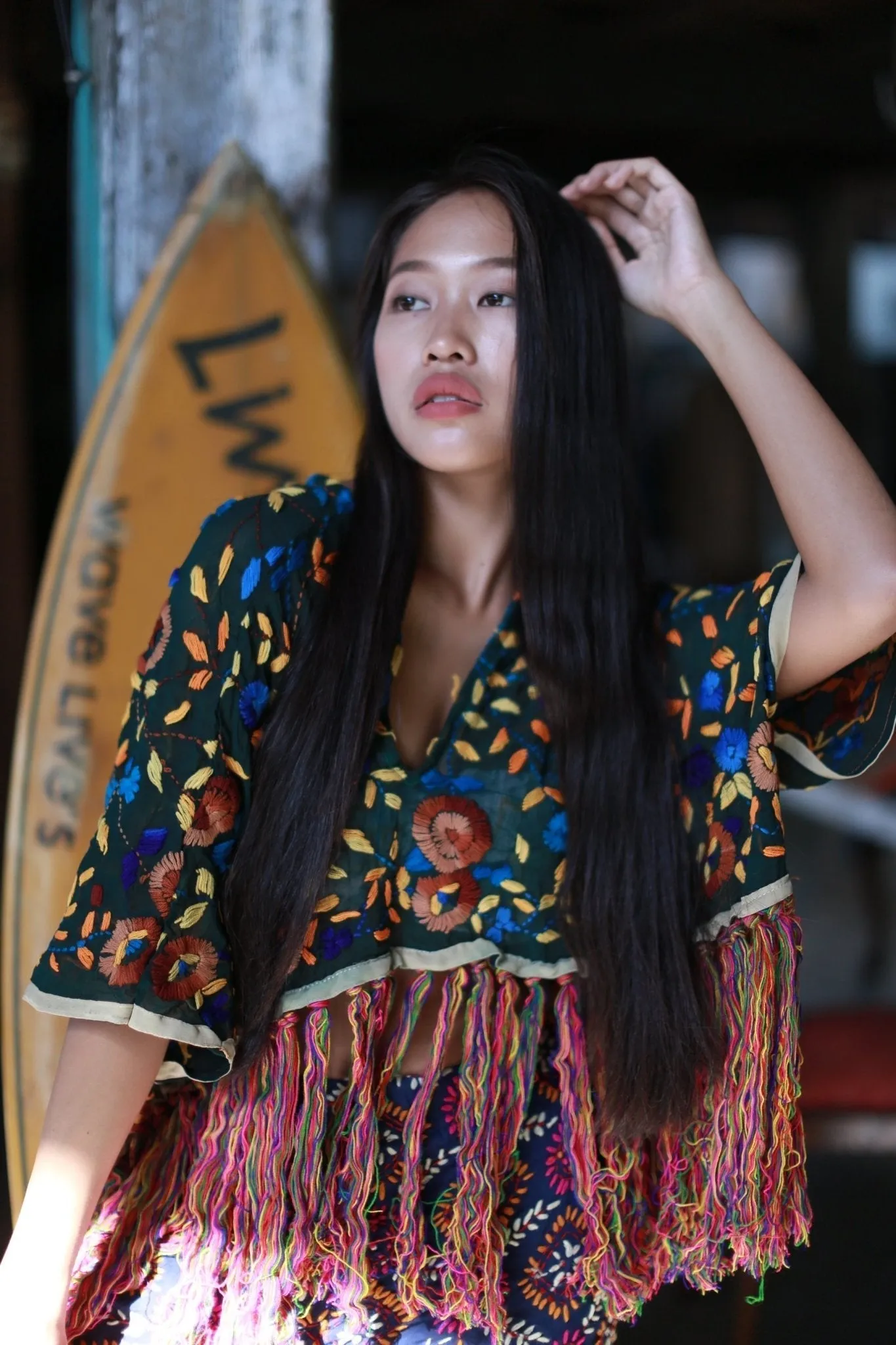 EMBROIDERED FRINGE TOP ANNELIES