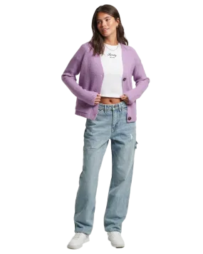 Essential Super Soft Cardigan in Vintage Purple Marl
