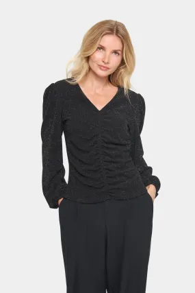 GLITTERY VNECK BLOUSE