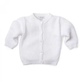 Kissy Kissy Homespun Basics White Knit Cardigan Sweater