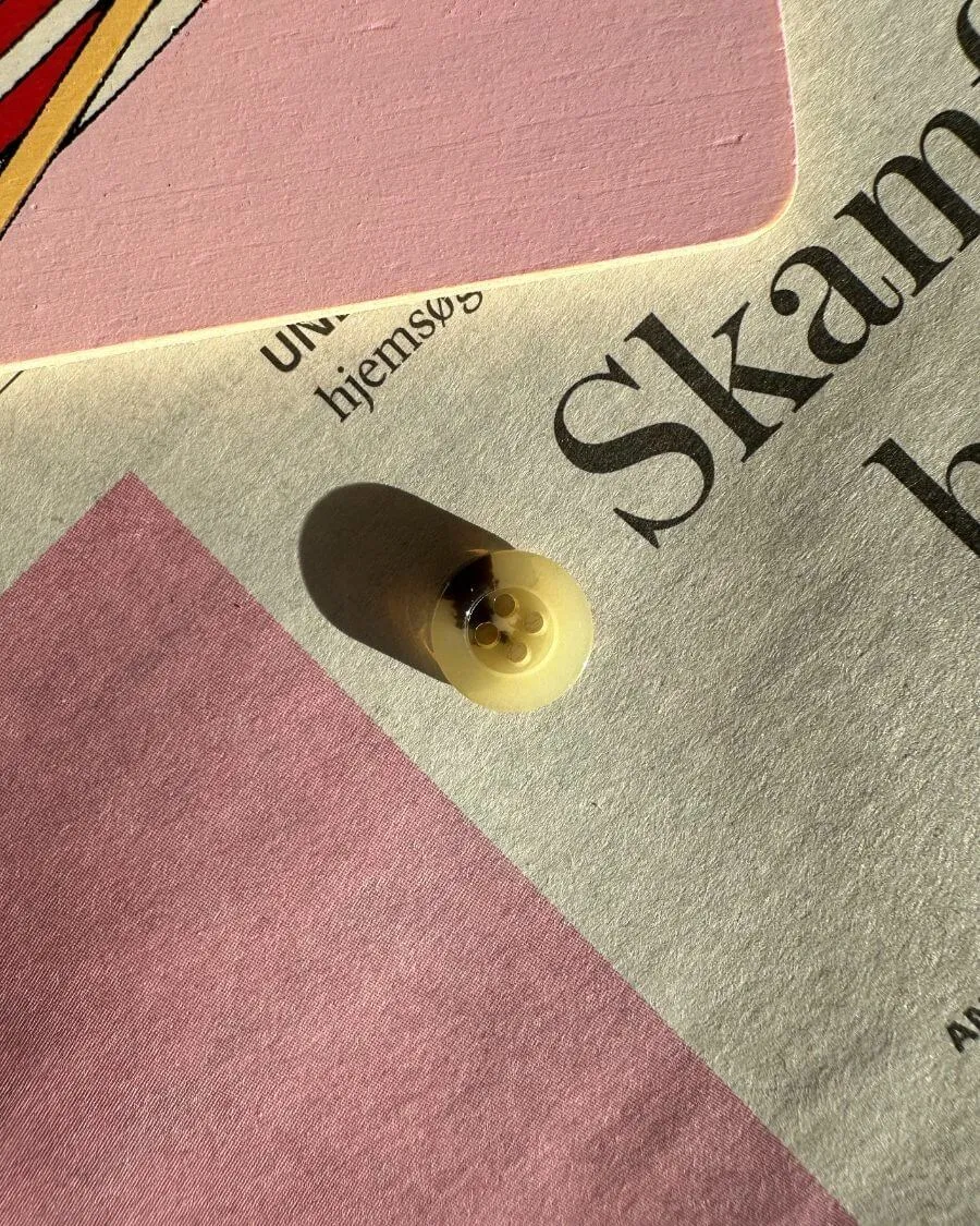 Knapper af galalit Ø12 mm - Lys - 8 stk.