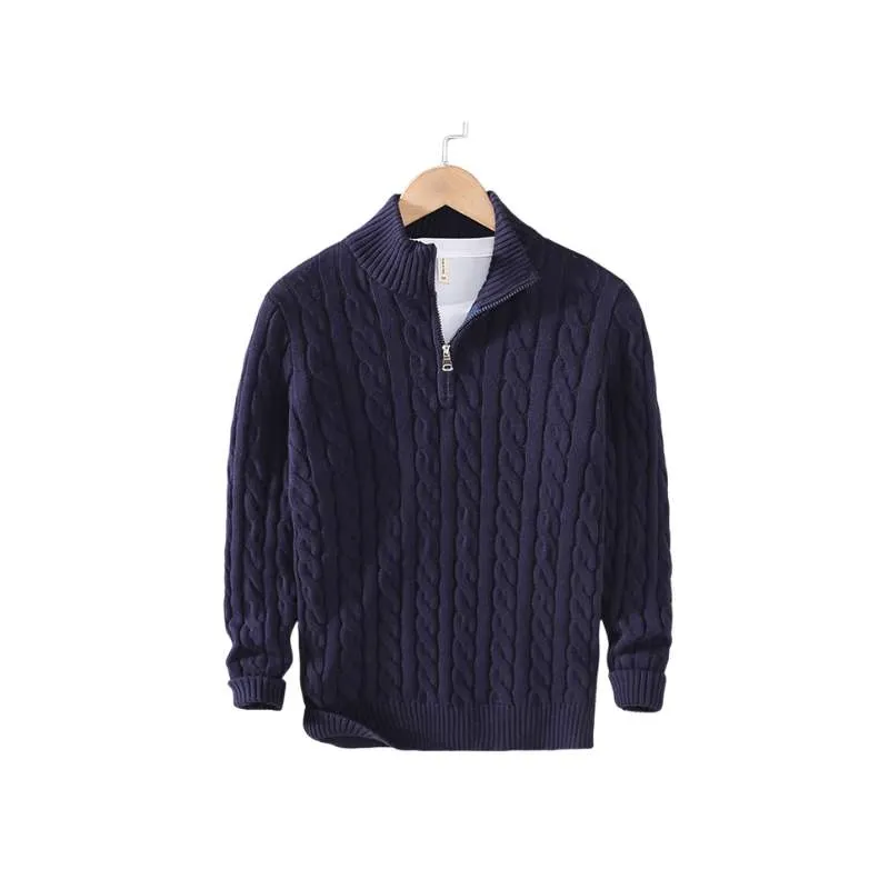 Knitted Zip-Turtleneck Sweater Men