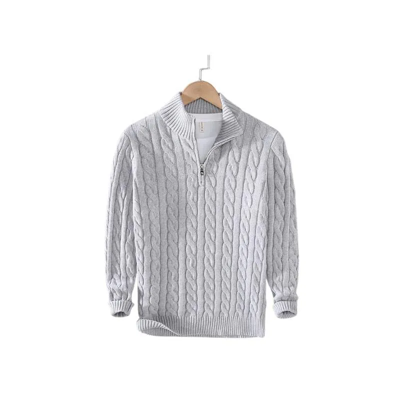 Knitted Zip-Turtleneck Sweater Men