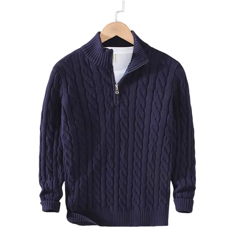 Knitted Zip-Turtleneck Sweater Men