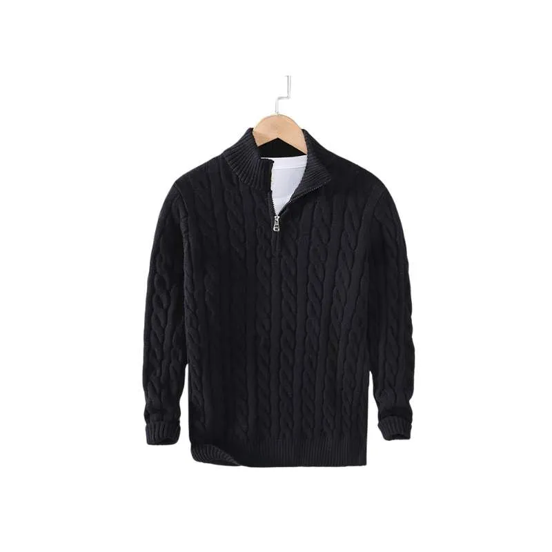 Knitted Zip-Turtleneck Sweater Men
