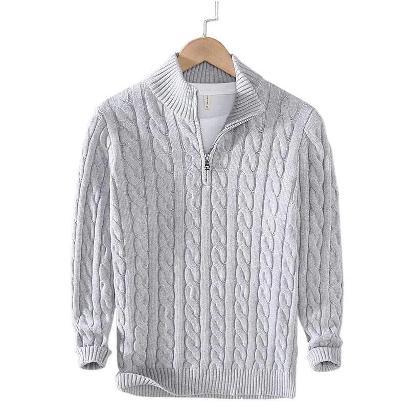 Knitted Zip-Turtleneck Sweater Men
