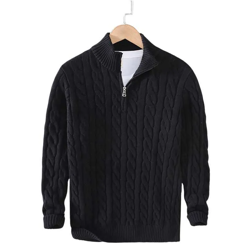 Knitted Zip-Turtleneck Sweater Men
