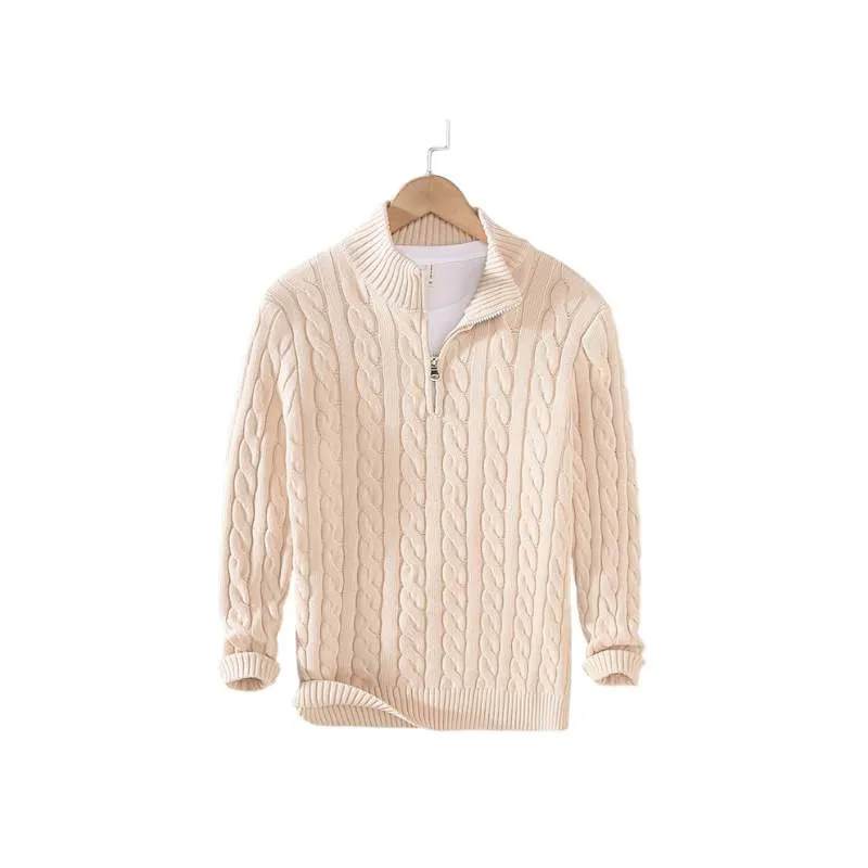Knitted Zip-Turtleneck Sweater Men
