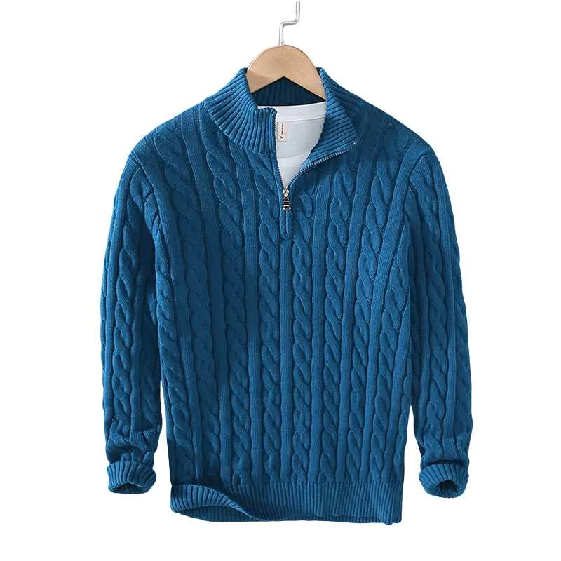 Knitted Zip-Turtleneck Sweater Men