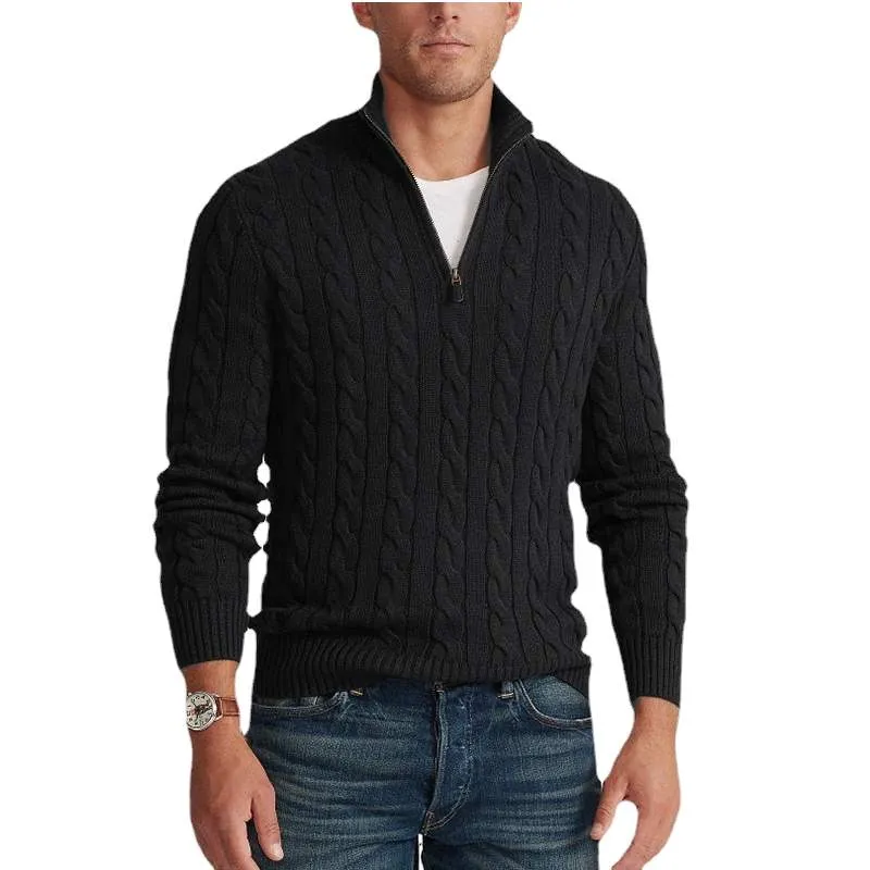 Knitted Zip-Turtleneck Sweater Men