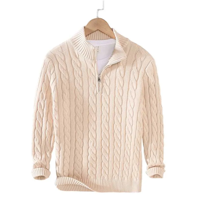 Knitted Zip-Turtleneck Sweater Men