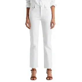 Lauren Ralph Lauren Straight Mid Rise Jeans In White