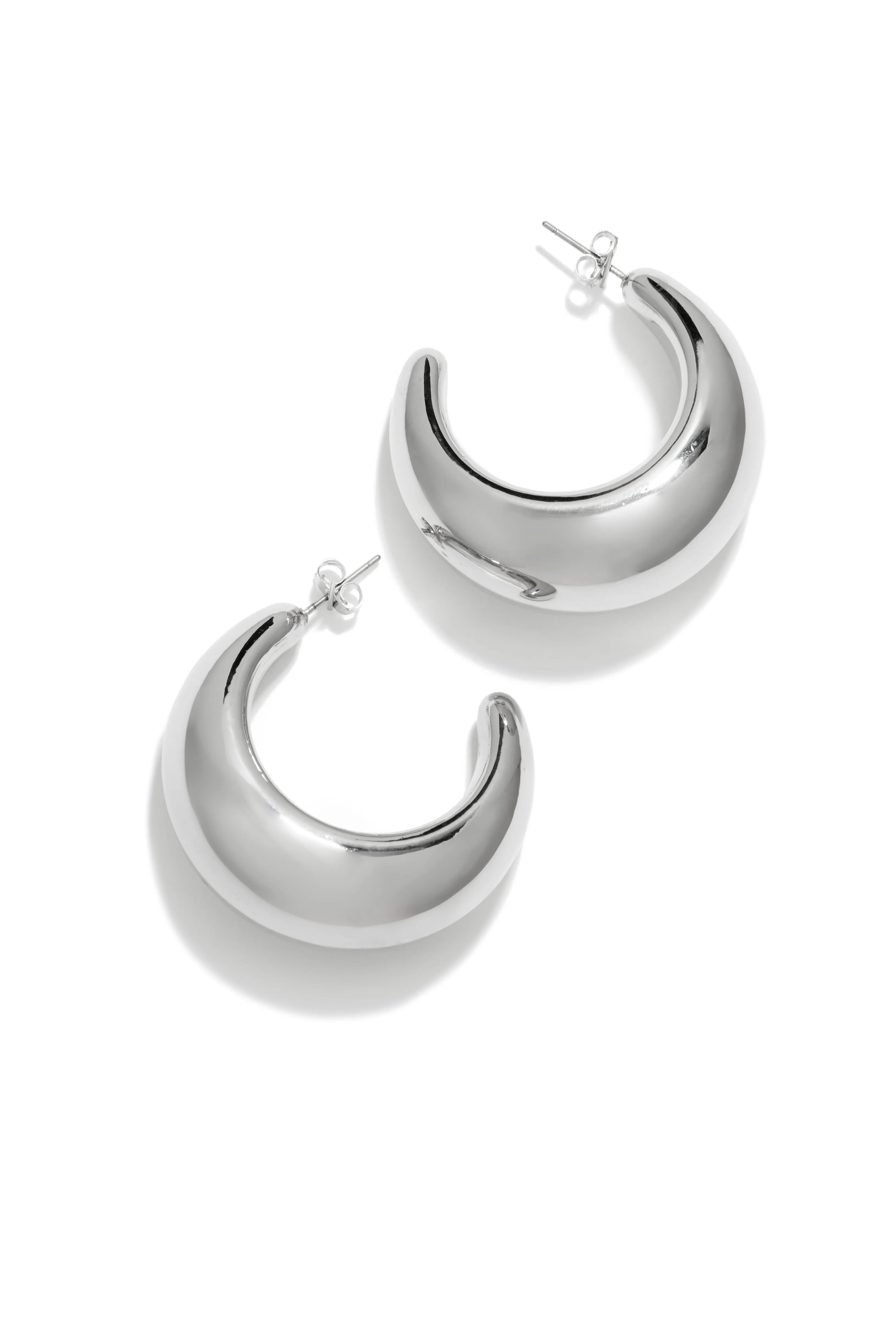 Luna Chunky Hoop Earring - Silver