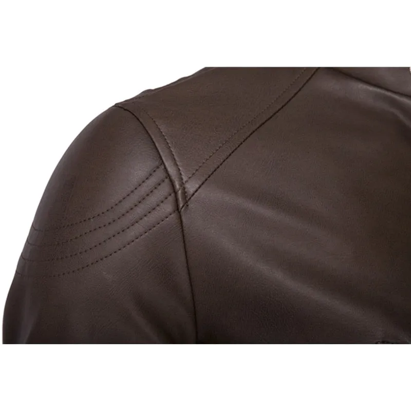 New Men Leather Jacket Cosplay Fashion Patchwork PU Motorcycle Jacket Male Casual Windbreaker Coats