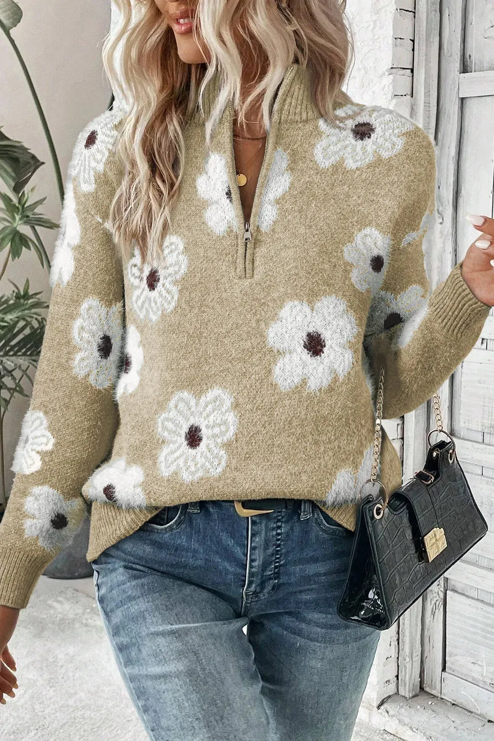Odessa™ - Floral Zip Sweater