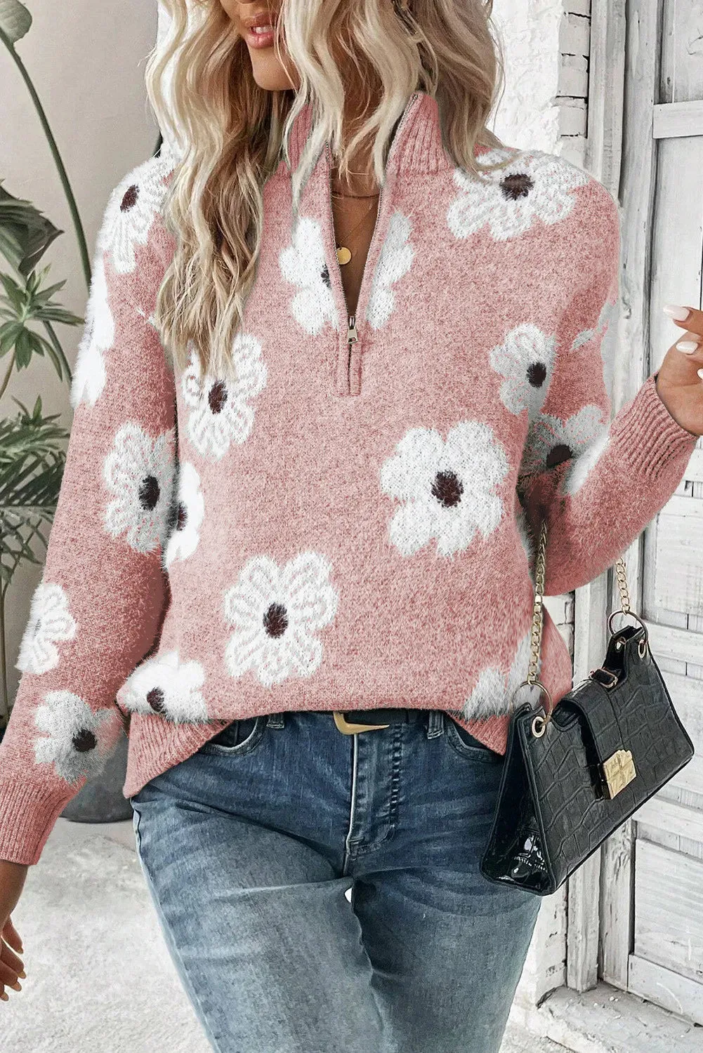 Odessa™ - Floral Zip Sweater