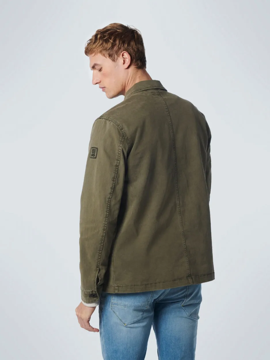 Overshirt Button Closure Garment Dyed Stretch | Army