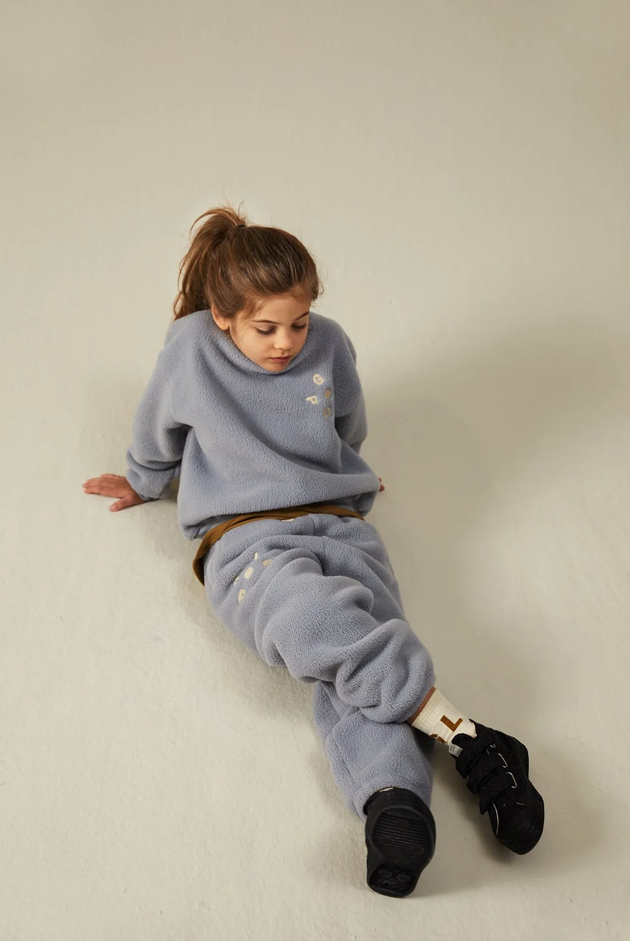 POP Teddy Dropped Shoulder Sweater | Stone Grey