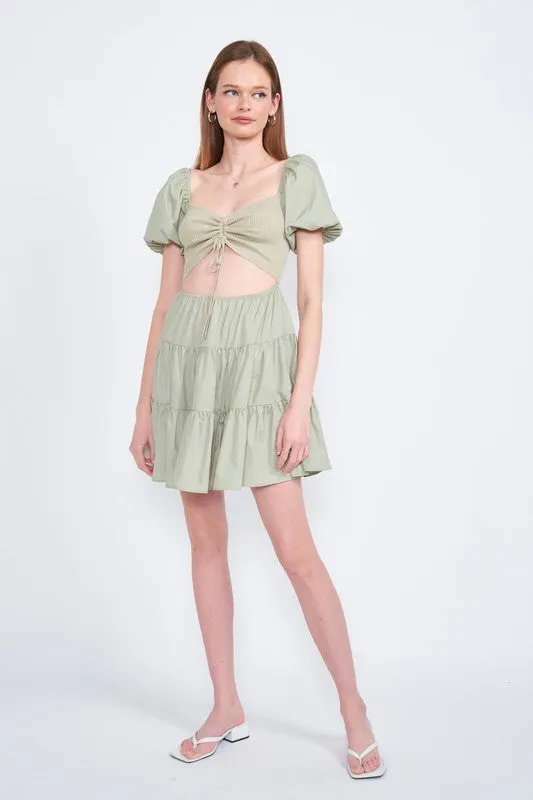 Puff Sleeve Baby Doll Mini Dress